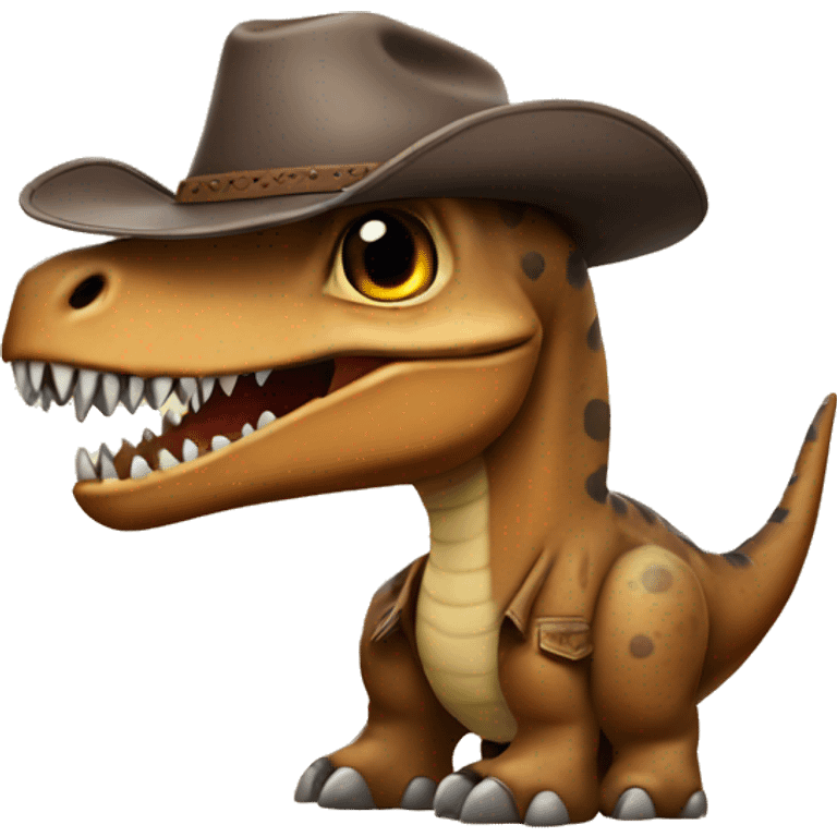 dinosaur wearing a cowboy hat and boots emoji