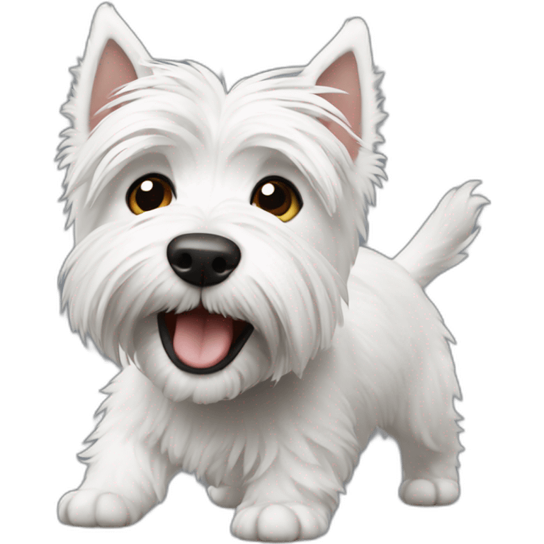 Perro westie bailando emoji