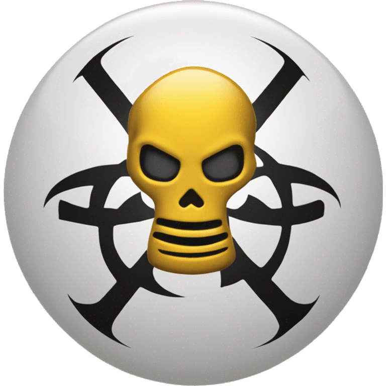 generate me an emojy with a biohazard logo, and under it write trikru emoji