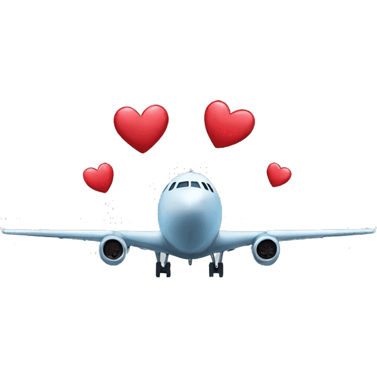 airplane with hearts emoji