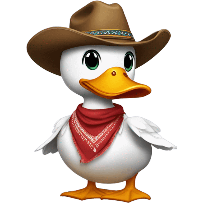 Duck in a cowboy outfit emoji