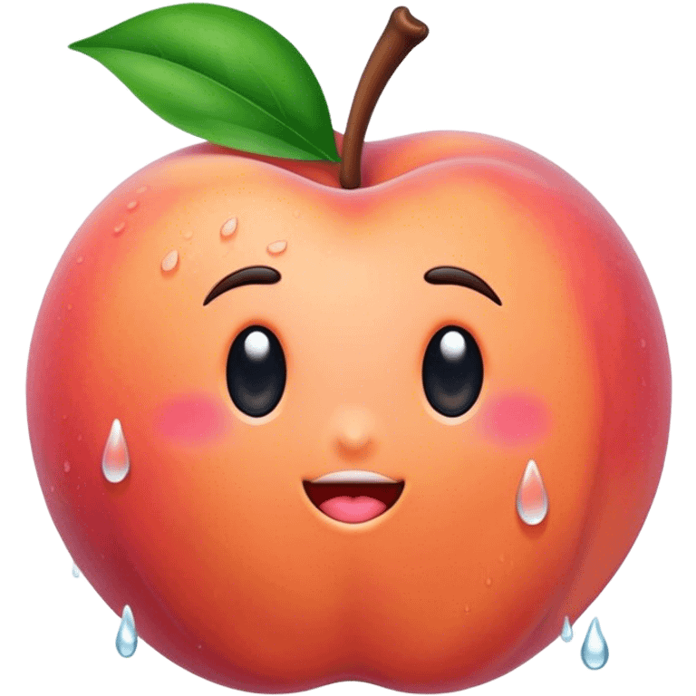 Wet peach emoji