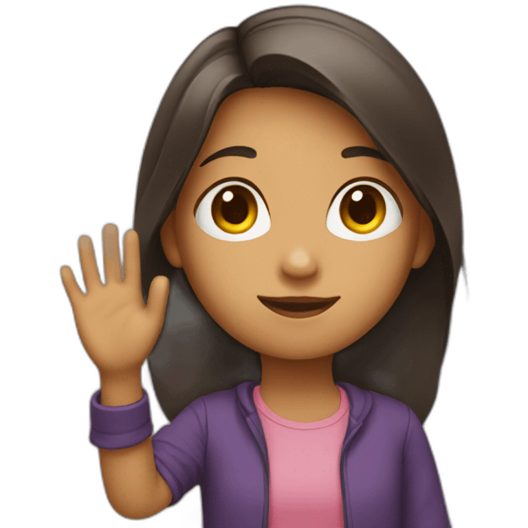 A girl with a raised hand  emoji