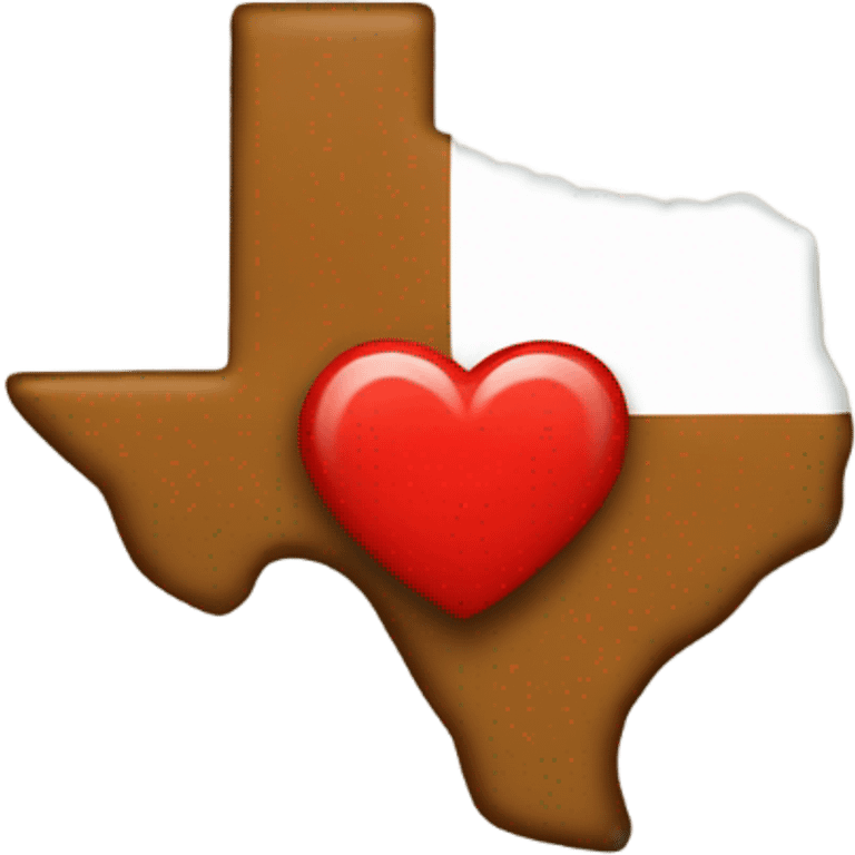 Texas with a heart in the middle  emoji