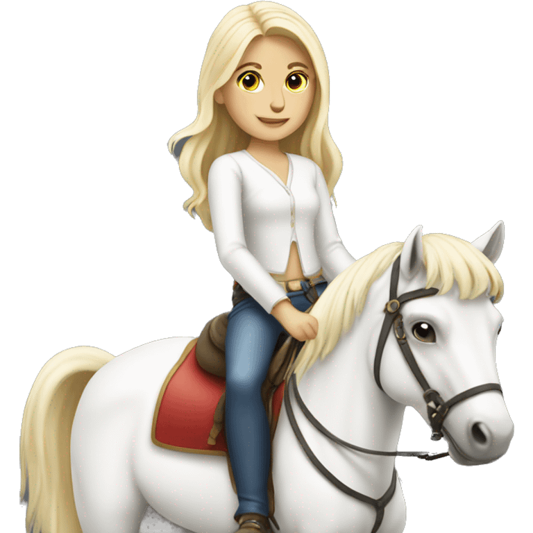 Blonde girl riding white horse emoji