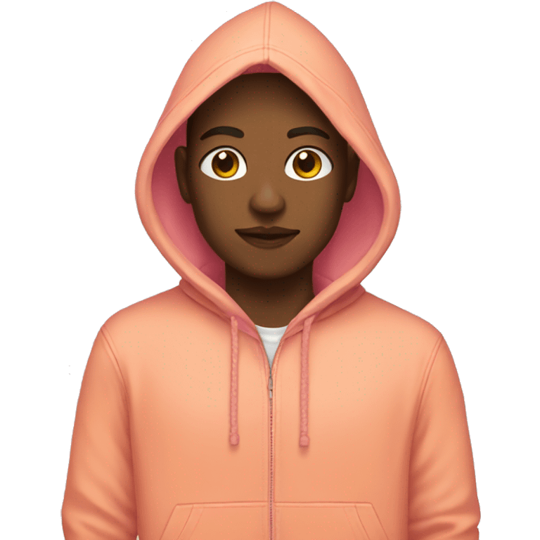 Orange hoodie pink skin emoji