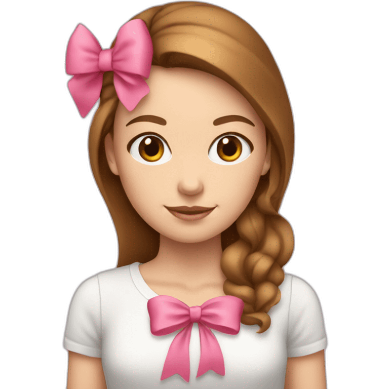 white girl with -brown-hair-with-a-pink-bow emoji