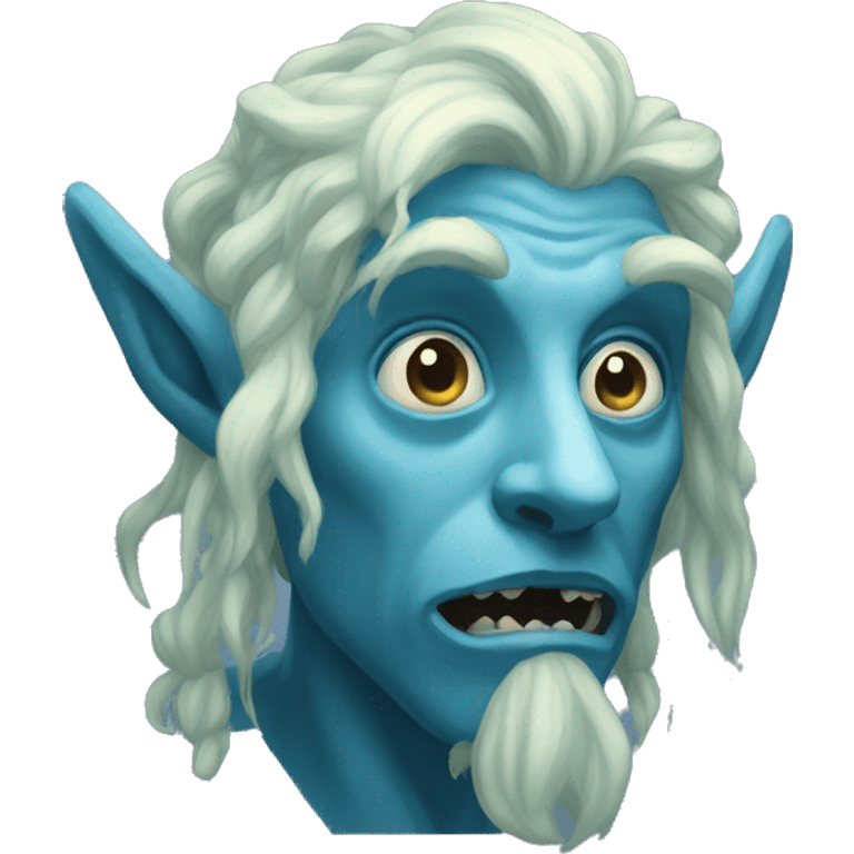 surprised stunned, firbolg spectral giant blue emoji