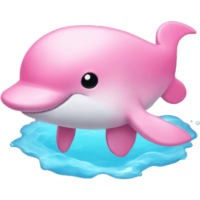 chibi pink dolphin emoji