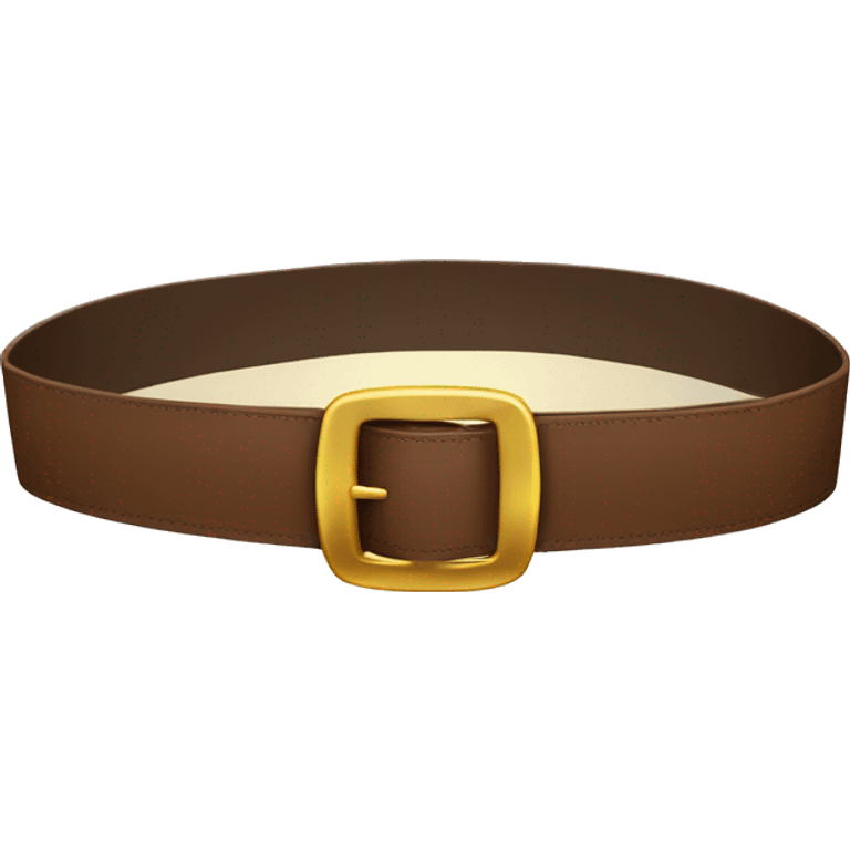 Horizontally stretched brown belt with gold buckle  emoji