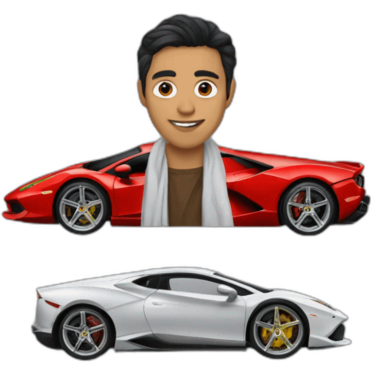 Mexicain avec une Ferrari et Lamborghini emoji