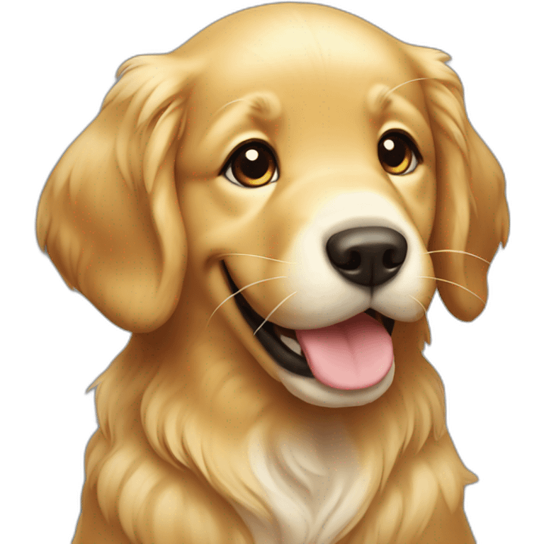 golden retriever puppy smiling emoji