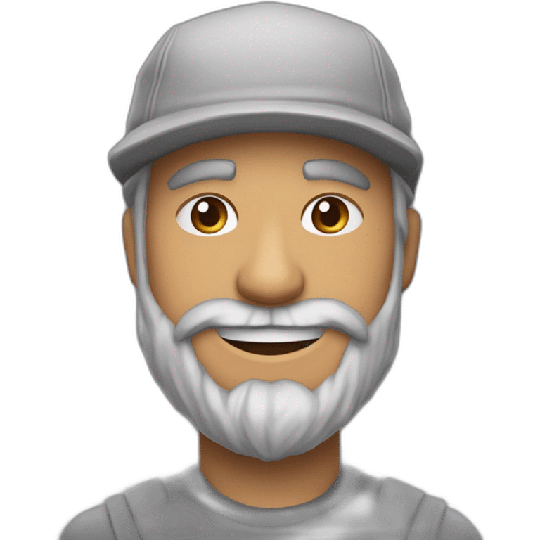 crée-moi plusieurs émoticônes pour ma chaîne, Twitch, Crazy Chad, d'un homme souriant, avec un bonnet gris et une barbe de trois jours. emoji