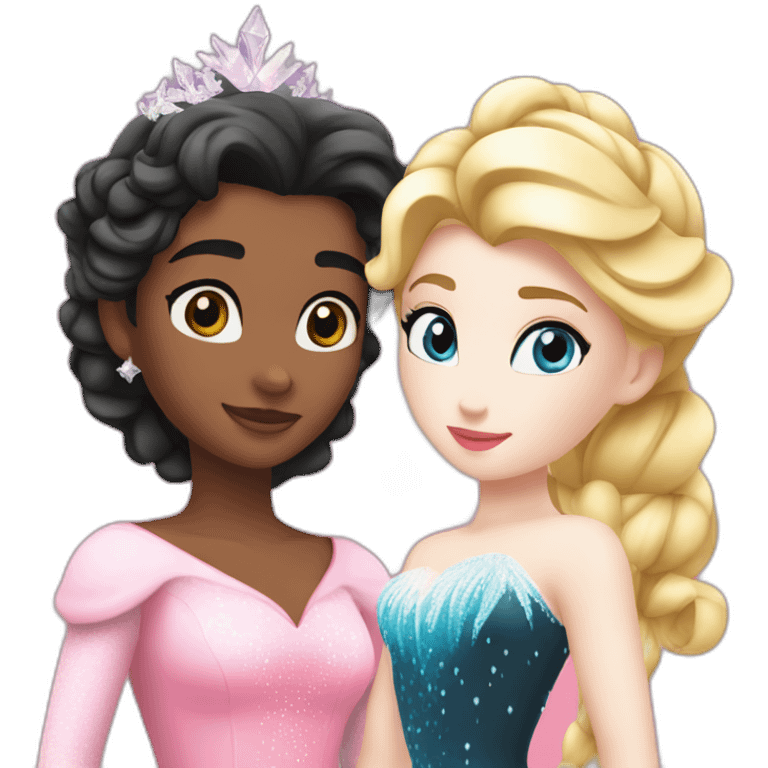 Elsa and princess peach beach emoji