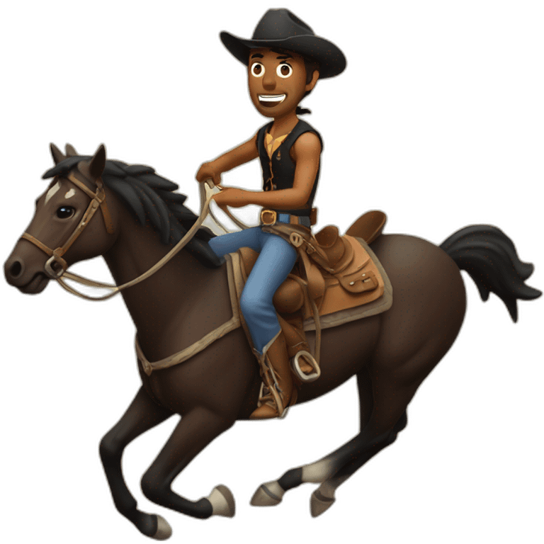 running cowboy dark horse emoji