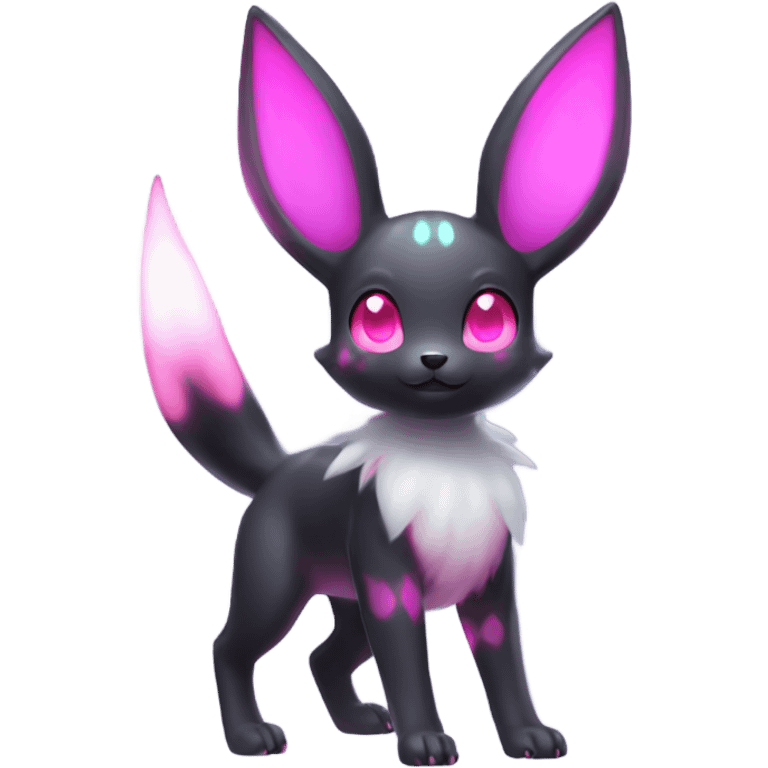 White Shiny Pastel Umbreon with glowing hot pink markings full body emoji