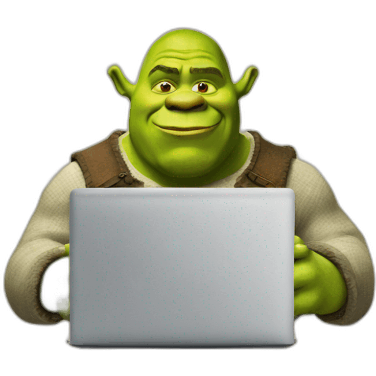 Shrek using laptop  emoji