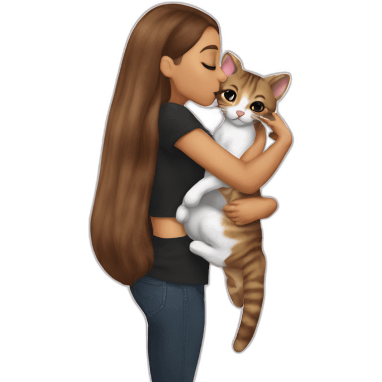 ariana grande kissing a cat emoji