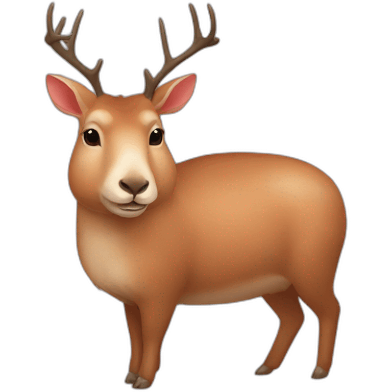 deer, capybara, and rose emoji