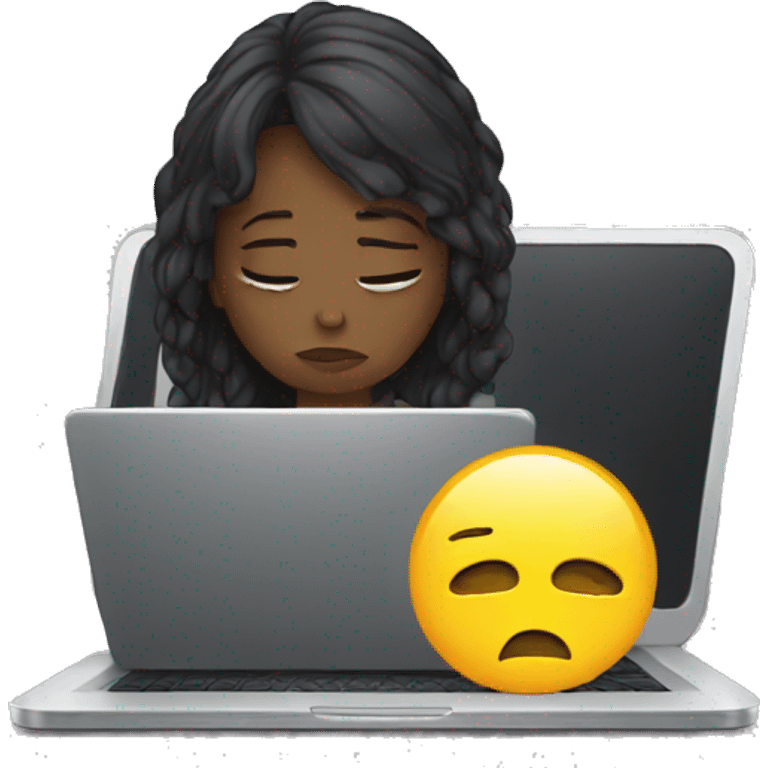 sad girl and laptop emoji