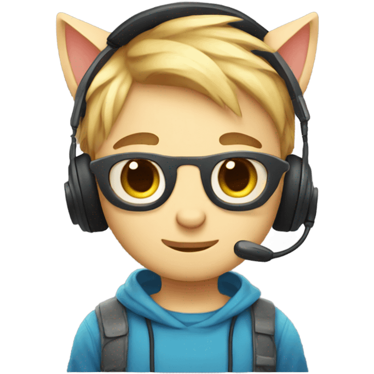 cute cat gamer boy emoji