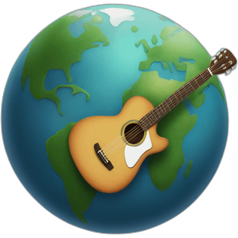 the earth playing the guitar emoji