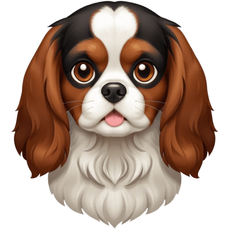 Cavalier King Charles spaniel black and brown dog Black and brown emoji