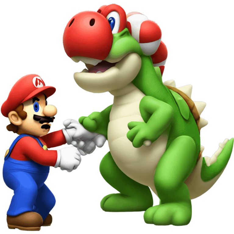 Mario fighting yoshi emoji