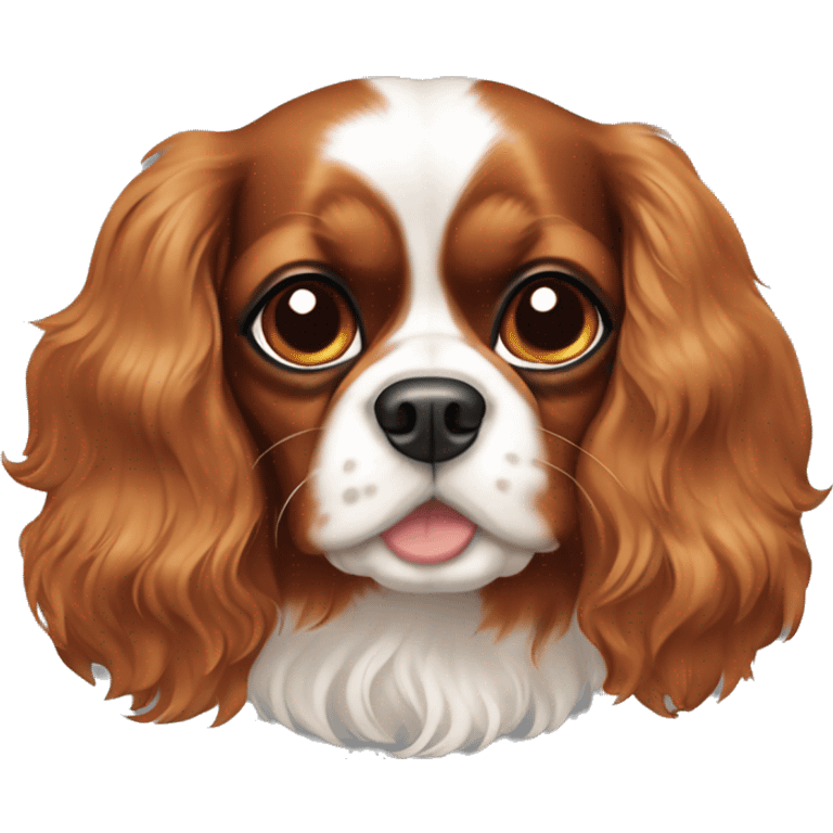 cavalier king charles spaniel with brown cheeks  emoji