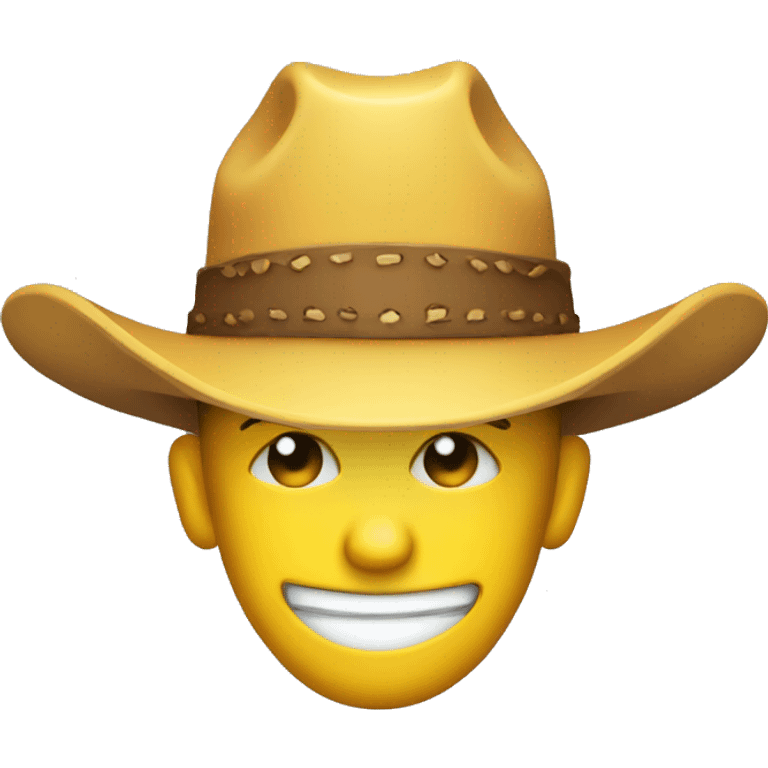 Cowboy hat, winking, yellow face emoji