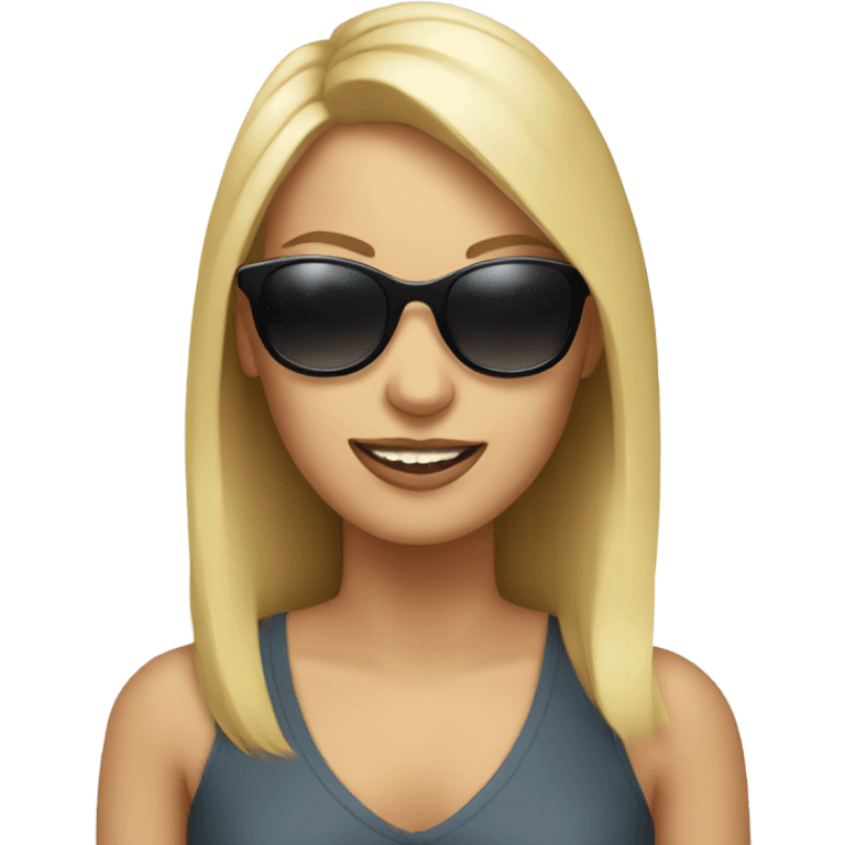 white woman with sunglasses at a party emoji