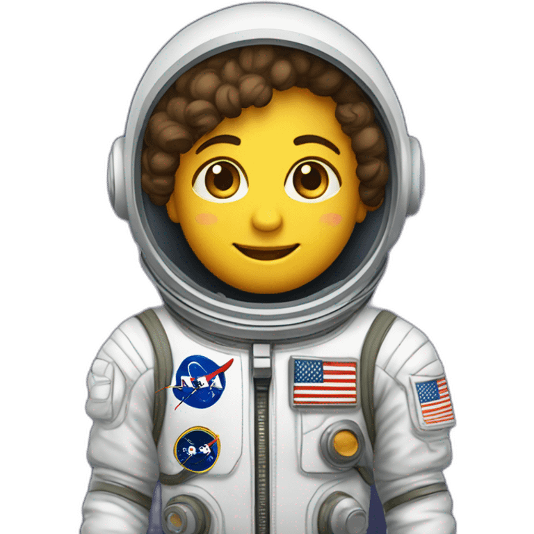 criança em roupa de astronauta em desenho emoji