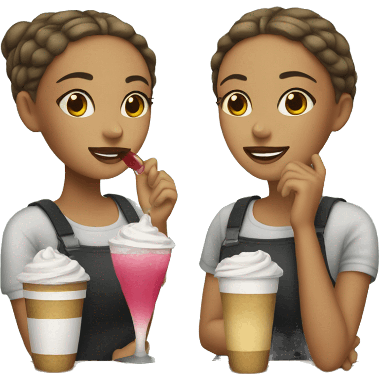 Girl drink cafe emoji