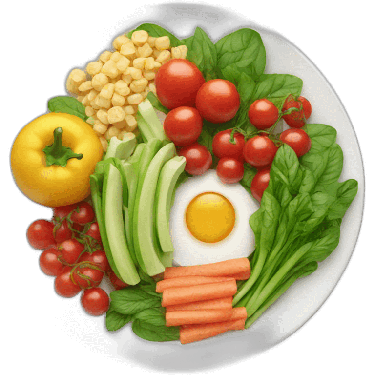 plate with healthy food on it emoji