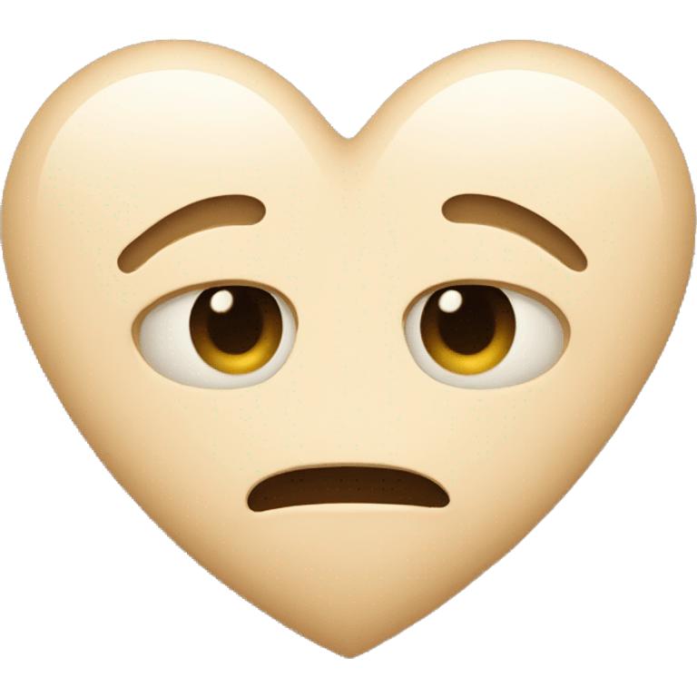 Beige heart with kiss face  emoji