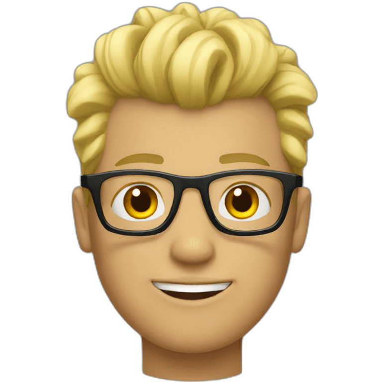 guy with glasses and blonde mohawk emoji