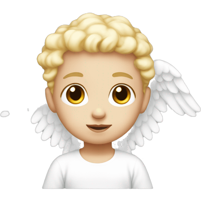 White Baby angel with cute eyes emoji