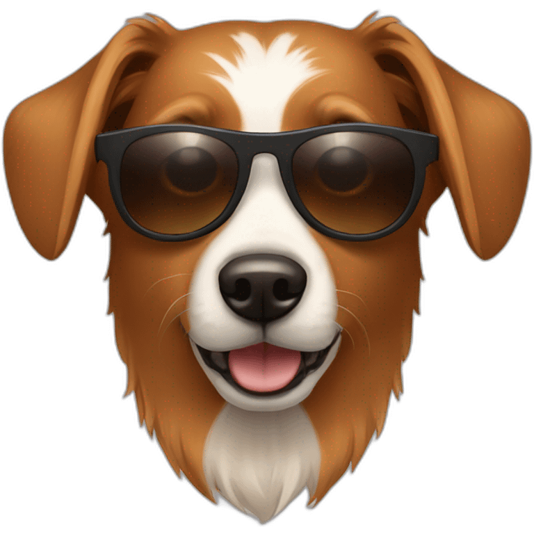 Pincher nain Dog with brown fur and sunglasses emoji