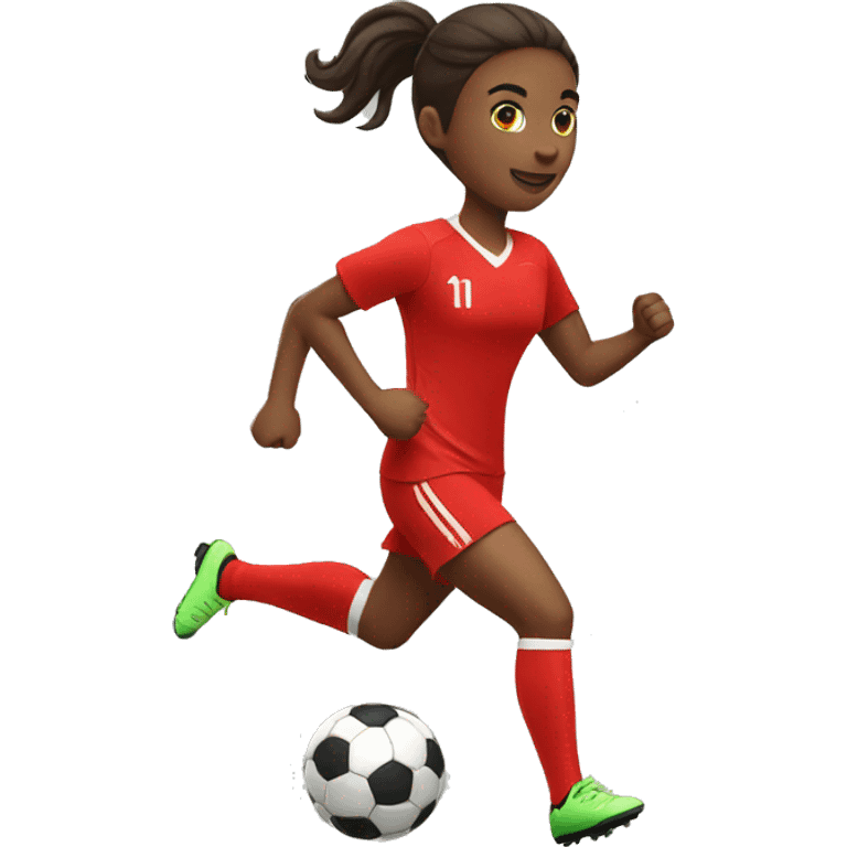 soccer player running wearing red dress emoji