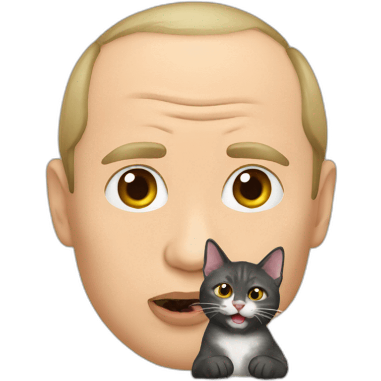 Putin eating a cat emoji