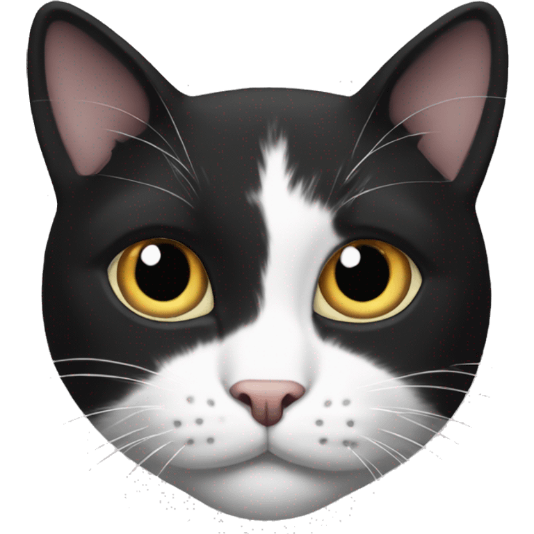 Black and white patch cat emoji