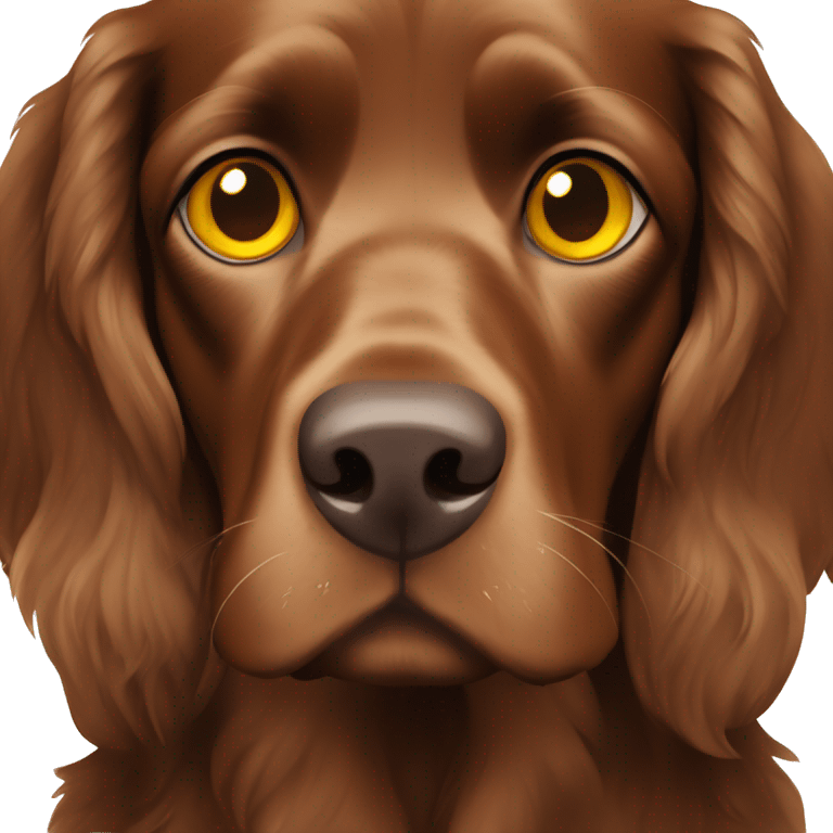 Brown german spaniel with yellow eyes emoji