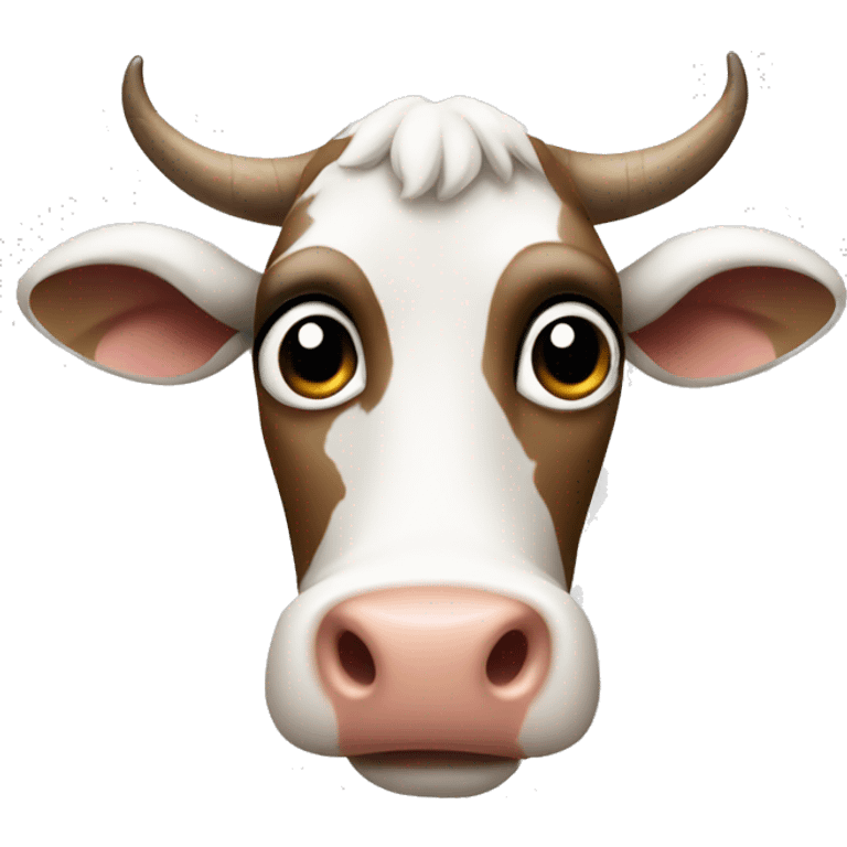 A cow face raising it's eyebrow  emoji