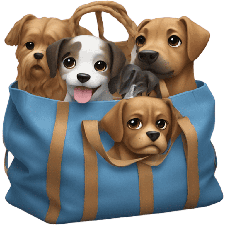 A bag with dogs emoji