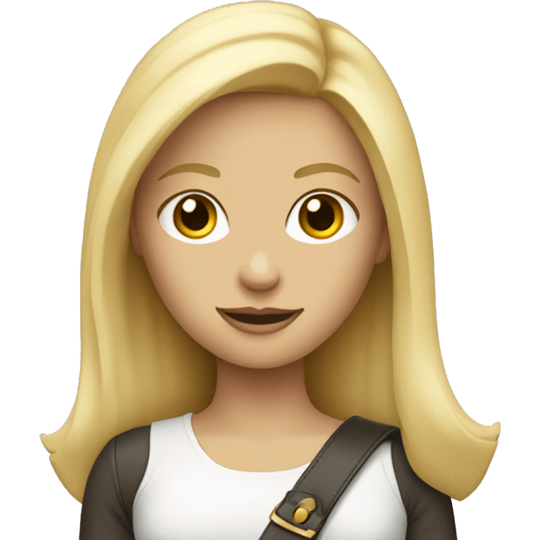 blonde girl with handbag emoji