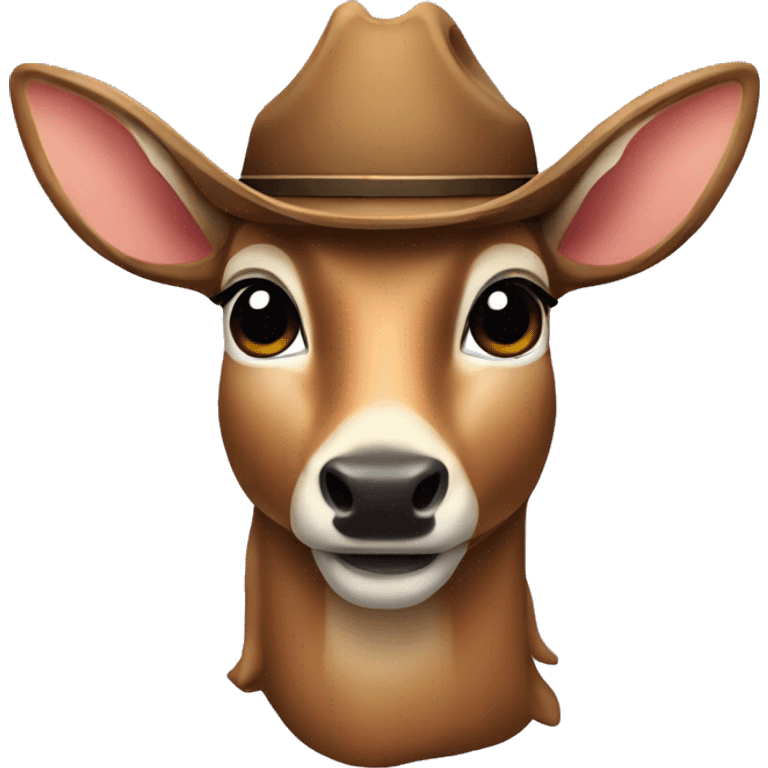 Deer with a cowboy hat emoji