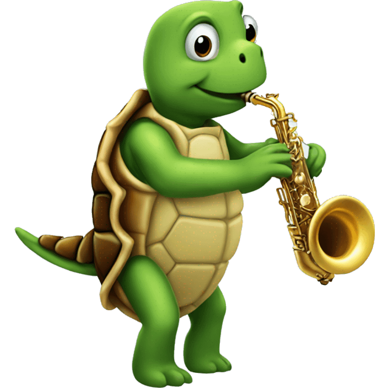 Turtle playing saxophone  emoji