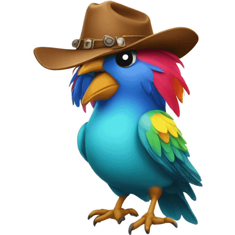 Bird in a cowboy hat emoji