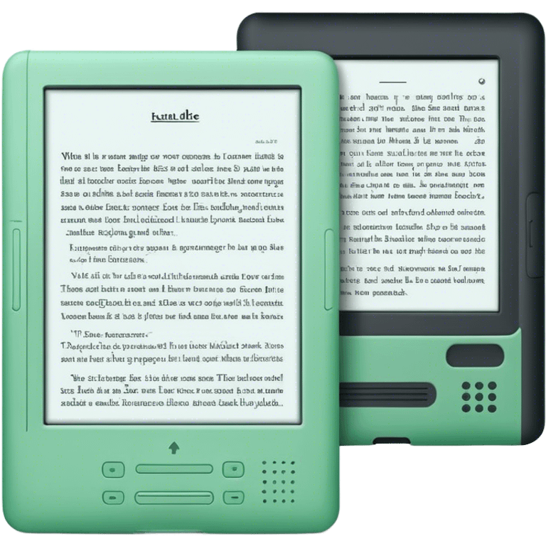 kindle reader na cor verde claro com página aberta  emoji