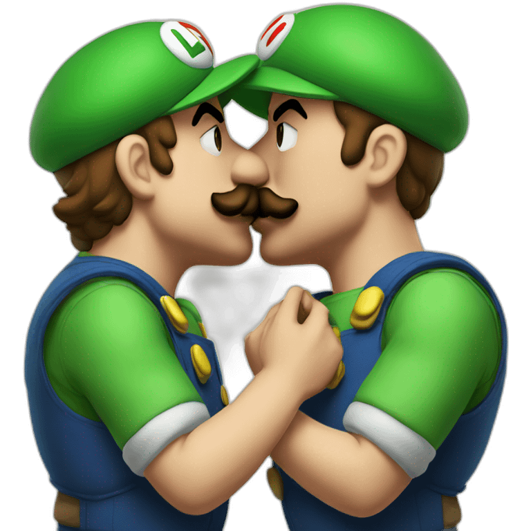 mario kissing luigi emoji